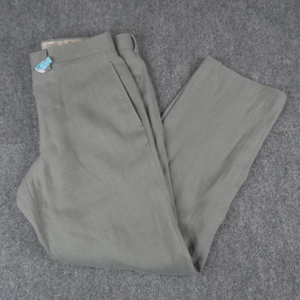 Lauren Ralph Lauren 100% Linen Pants Mens 32W x 30L Sage Green Dress Trousers